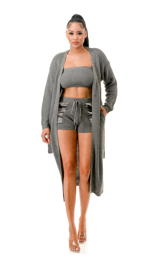 ‘Living in it’ cardigan sweater set